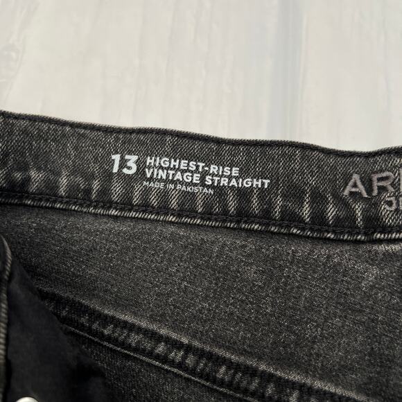 Arizona Highest Rise Vintage Straight Black Jeans Size 13 - Picture 8 of 11